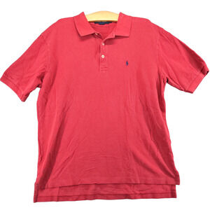 Polo Golf Ralph Lauren Mens Polo Shirt Red L Short Sleeve High Low Hem Cotton